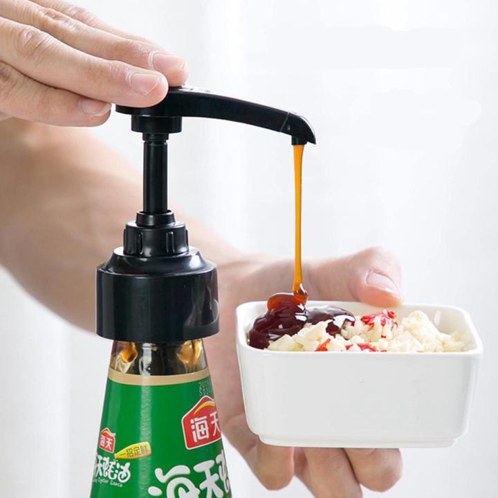 Food Grade Jam Bottle Pump Oyster Sauce Dispensers Ketchup Vinegar Bottle Head Pressure Push-type Nozzle Home Kitchen Tools