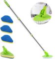 Extendable Floor Scrubber Triangle Sponge Telescopic Glass Wiper Long Brush Handle Floor Bathroom Bathtub Tile Cleaning Tool.