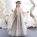Girl's Hanfu, Chinese baby Tang costume, Ru skirt, autumn and winter ancient style, super immortal children's little girl dress. 