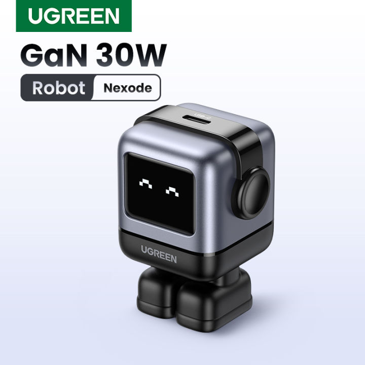 UGREEN%20QPai%20Robot%2030W%20GaN%20USB%20C%20Charger%20Power%20Adapter%20PD%20Fast%20Wall%20Charger%20for%20MacBook%20Pro,%20iPad%20Pro,%20iPhone%2014%20Pro%20Max/13,%20Galaxy%20S23%20-%20Image%202