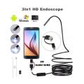 3 In 1 Type-c Android 6 LEDs USB Endoscope Inspection Camera Borescope Flexible Hard Cable for Android Smartphone PC.