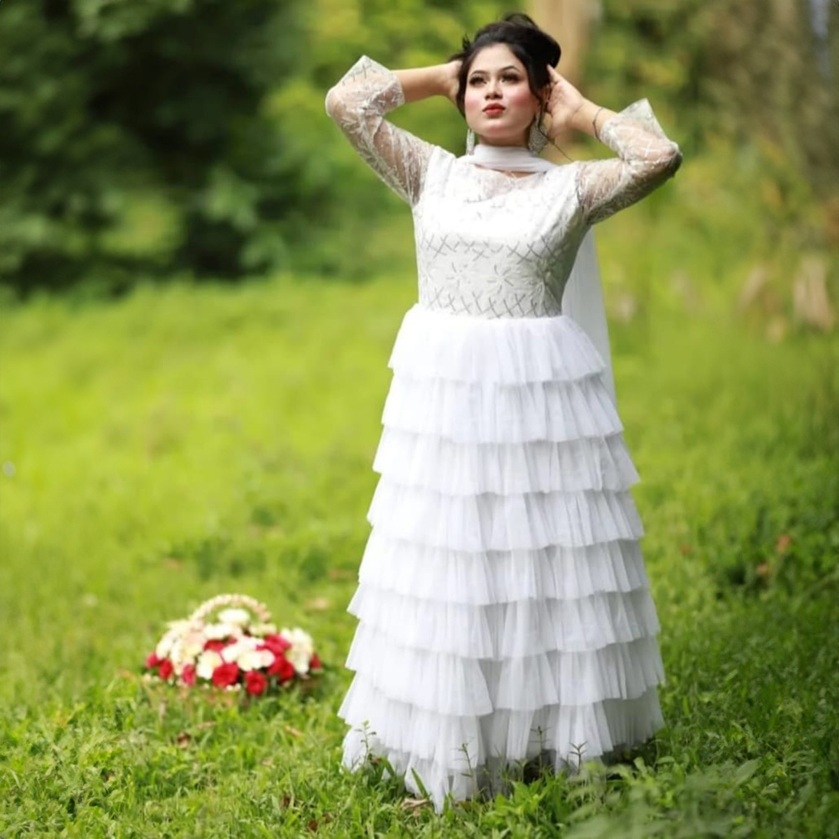 Dream Gorgeous Barbie Princess Gown Premium Net and Sequence