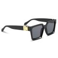 New Rectangle Classic Black Frame Side Gold Sunglasses For Man Woman -. 