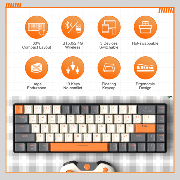 Attack%20Shark%20x%20ZIYOULANG%20K68%20Wireless%20Mechanical%20Keyboard,%2068%20Keys%20Layout,%20BT%205.0/2.4G,%202-in-1%20USB-C%20Receiver,%20Hot%20Swappable%20-%20Image%202