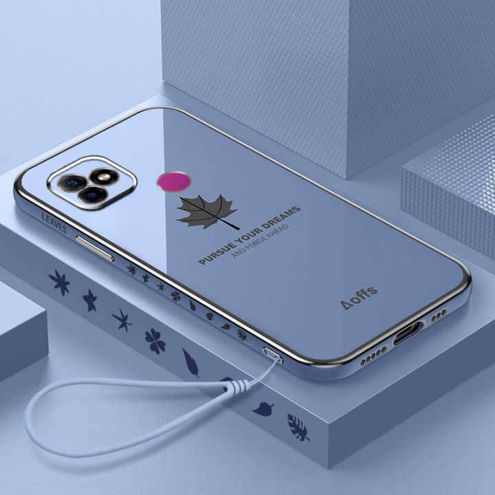 COROGI%20for%20Itel%20Vision%201%20Back%20Cover%20with%20Lanyard%20Luxury%20Plating%20Maple%20Leaf%20Stylish%20Fancy%20Case%20Soft%20Silicone%20Square%20Mobile%20Phone%20Cases%20Pouch%20for%20Girls%20Boys%20-%20Image%202