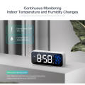 Digital Alarm Clock With Voice Control Temperature Humidity Display Snooze Music Table Watch USB Rechargeable Mirror LED. 