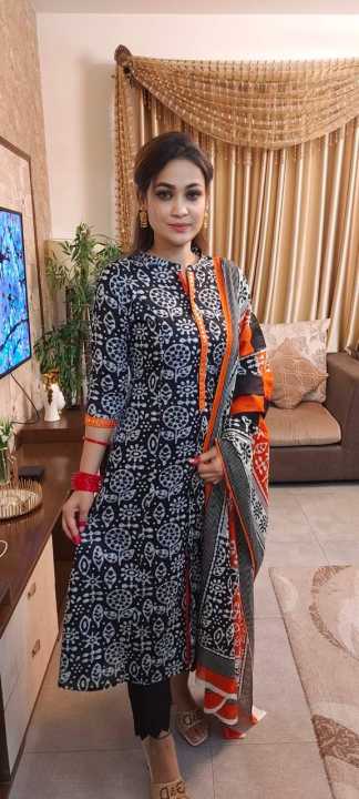 exclusive Black Joypuri Cotton Unstitched Skin Print High Quality Three  Piece For Women - Dress For Girls - 3 Pice Dress | Daraz.com.bd