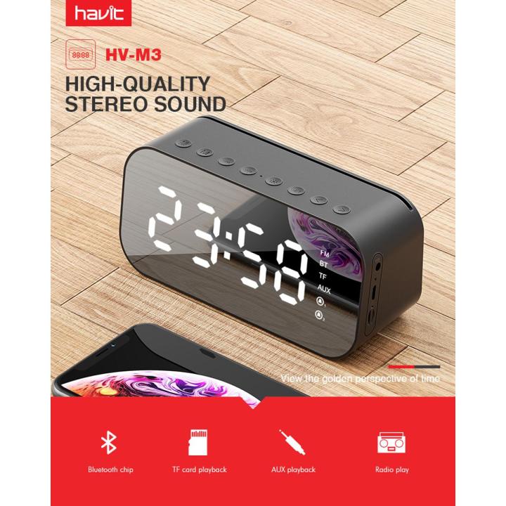 (LOGIC%20GADGET%20)%20Havit%20M3%20LED%20LCD%20Screen%20Wireless%20Speaker%20Bluetooth%20Speaker%20with%20Dual%20Alarm%20Clock%206-Hour%20Play%20Time%20Real-time%20Temperature%20Support%20Aux%20TF%20USB%20Music%20Player%20LED%20Display%20With%20FM%20Radio%20-%20Image%202