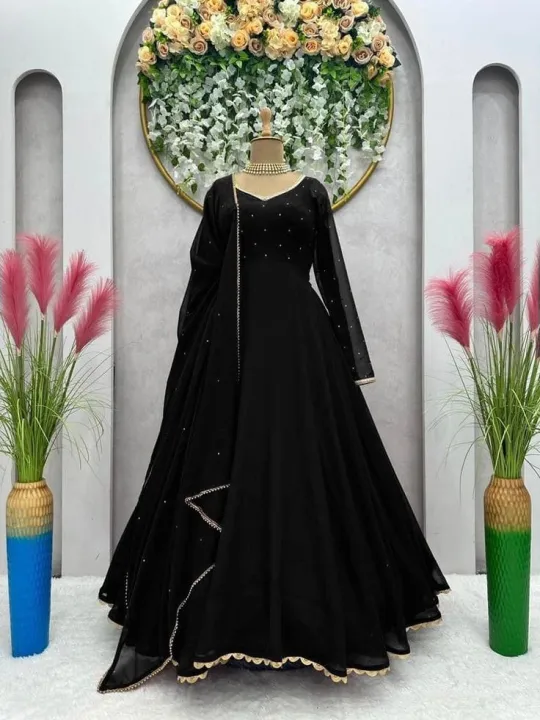 Gorgeous%20looking%20Wet%20Lace%20Georgette%20Stone%20&%20Lace%20Work%20Readymade%20Gown%20Three%20Piece%20-%20Image%202