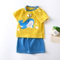 2023 New Children's Short-sleeved Suit Set Pure Cotton Girls Summer Clothes Boy's T-shirt Baby Clothes children clothing. 