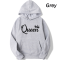 Fashion Men Women Long Sleeve Pullover Hooded Sweatshirts Unisex King and Queen Print Hoodie Casual Streetwear Couple Sweatshirt.