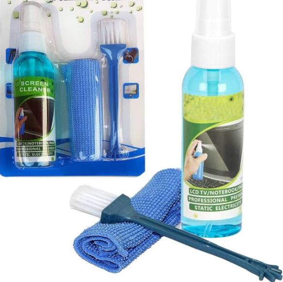 3 in 1 Laptop Cleaning Kit Monitor TV PC LED LCD Screen Cleaner Plasma Cloth Brush