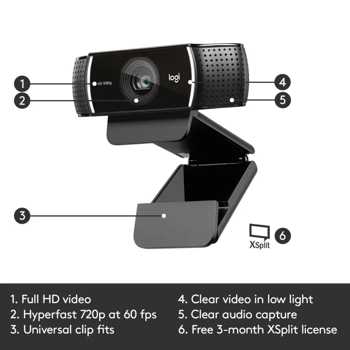 Logitech%20C922%20Pro%20Stream%20Webcam,%20HD%201080p/30fps%20or%20HD%20720p/60fps%20Hyperfast%20Streaming,%20Stereo%20Audio,%20HD%20light%20correction,%20Autofocus,%20For%20YouTube,%20Twitch,%20XSplit,%20PC/Mac/Laptop/Macbook/Tablet%20-%20Black%20-%20Image%206