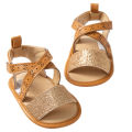 【7Rings Store】(New) baby girls PU leather sandals toddler non-slip open toe first walking soft sole shoes.