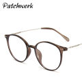 2022 New Light Ladies Plain Flat Mirror Retro Oval Rice Nail Glasses Frame Korean Version Blue Light Blocking Glasses.