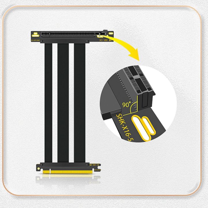 PCIE%204.0x16%20Riser%20Cable%20EMI%20Shielded%20High-Speed%20Flexible%20Extender%20PCI%20Express%20Gen%204%20for%20Graphics%20Card%20Mini%20SAS%20%5B10cm-200cm%2090%C2%B0%20%5D%20-%20Image%203