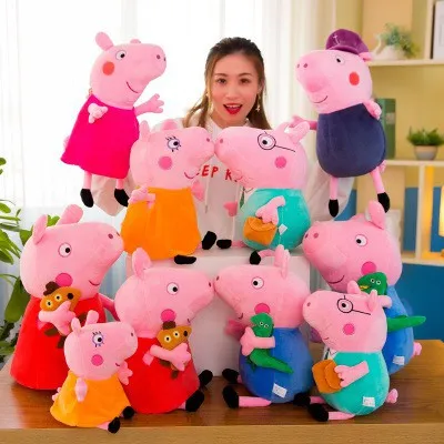 6pcs Cute Peppa Pig George Mummy Daddy Plush Toy Stuffed Doll Kids