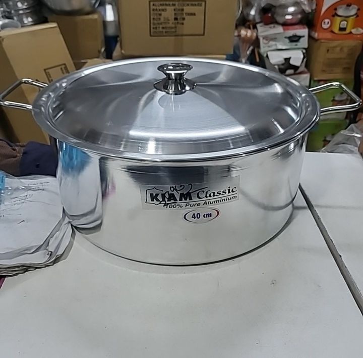 Kiam Classic 100% Pure Aluminum Stock Pot Saucepan For cooking All Kinds of Item 40CM 5-6kg
