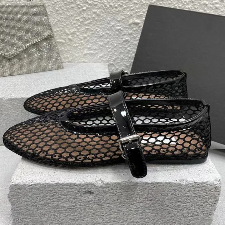 Luxury%20Ballet%20Flat%20Shoes%20Woman%20Mesh%20Hollow%20Outs%20Mary%20Jane%20Shoes%20Genuine%20Leather%20Loafers%20Rivet%20Studded%20Summer%20Walking%20Shoes%20Women%20House%20Foocus%20-%20Image%206