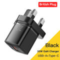 Essager 20W GaN USB Type C Charger PD Fast Charge Phone QC 3.0 Quick Chargers For iPhone 14 13 12 11 Pro Max Mini iPad Charging.