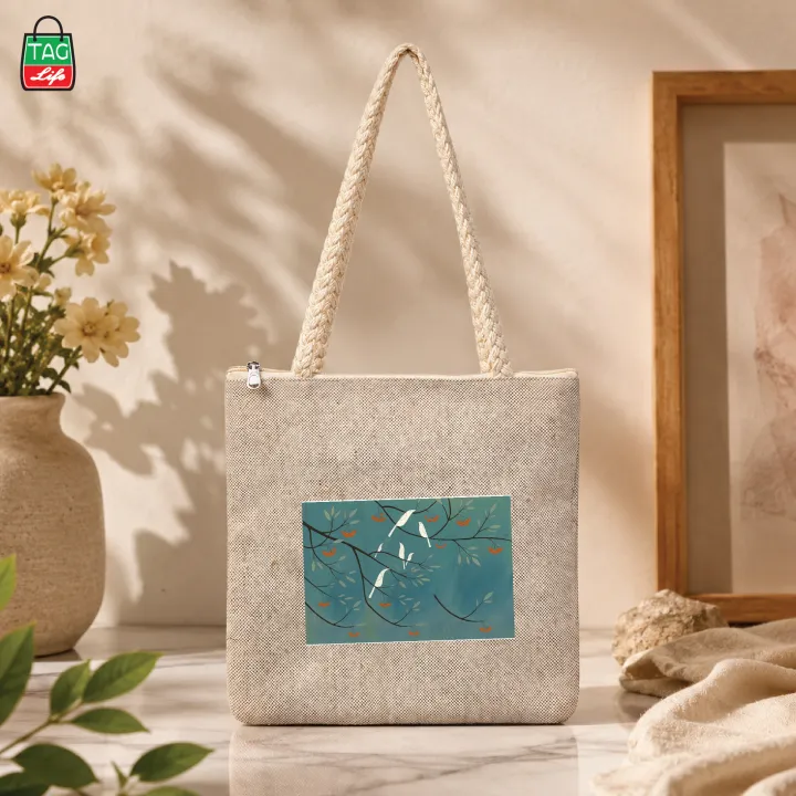 Tag%20Lifestyle%20Eco%20Friendly%20Fashionable%20Jute%20Tote%20Bag%20Shopping%20Bag/College/University%20Bag,%20Tote%20Bag,%20Jute%20Bag%20with%20Zipper%20-%20Image%202