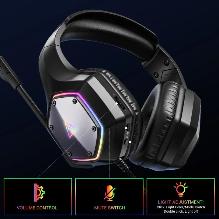 EKSA%20E1000%20V2%20RGB%20Gaming%20Headphones%20For%20PC/PS4/PS5/Phone%20With%20Noise%20Cancelling%20Mic,USB/Type%20C%20Wired%20Headset%20Gamer%207.1%20Surround%20-%20Image%206