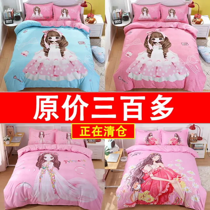 ZCotton%20Four-Piece%20Set%20Cartoon%20Bed%20Sheet%20Duvet%20Cover%20Children's%20Cotton%20Three-Piece%20Fitted%20Sheet%20Student%20Bedding%20Boys%20and%20Girls%20-%20Image%204