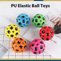 1pc Hole Soft Bouncy Ball Toy Anti-fall Moon Anti-stress Shape Porous Bouncy Ball Kids Indoor Outdoor Toy Ergonomic Design.
