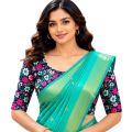 Elegant Flexible Printed Short Sleeve Crop Tops Blouses for Women.