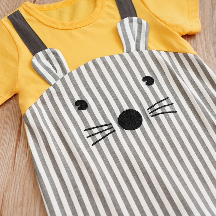 0-18%20Baby%20Jumpsuit%20Cute%20Cartoon%20Mouse%20Print%20Cotton%20Comfortable%20And%20Soft%20Boy%20And%20Girl%20Summer%20Short%20Sleeved%20Newborn%20Clothes%20-%20Image%204
