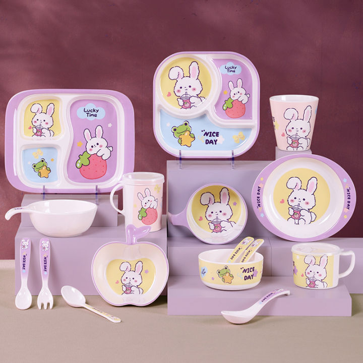 Children's%20tableware,%20supplementary%20food%20bowls,%20eating%20grids,%20plates,%20baby%20babies,%20forks,%20spoons,%20milk%20cups,%20melamine,%20resistant%20to%20falling,%20primary%20school%20plates%20-%20Image%202