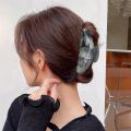 Korean Rectangle Acrylic Gray Marble Hair Claws Girls Hair Crab Clip Cellulose Acetate Hair Clip Simple Hair Accessories Gifts.