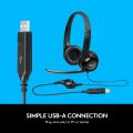 Logitech H390 Wired Headset, Stereo Headphones with Noise-Cancelling Microphone, USB, In-Line Controls, PC/Mac/Laptop - Black. 