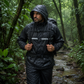 Premium Double Part Waterproof Rain Coat for Men and Women with Reflective Safety Strip, Two Pockets, Lightweight Windproof Outdoor Riding Travel Protection Wear Both Side Use. 