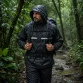 Premium Double Part Waterproof Rain Coat for Men and Women with Reflective Safety Strip, Two Pockets, Lightweight Windproof Outdoor Riding Travel Protection Wear Both Side Use.