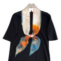 Star-like Silk Scarf Small Long Women's High-Grade Sense Spring, Autumn and Winter Dots and Stripes Thin All-Matching Bevel Beige Scarf. 
