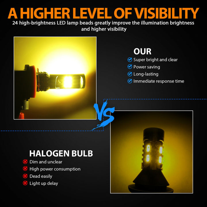 SL%202%20Pcs%20H8%20H11%20H16%20Dual%20Color%20Car%20Led%20Fog%20Lamp%20Bulbs%20White/amber%20Yellow%20Driving%20Drl%20Lights%20Ip65%20Waterproof%20-%20Image%206