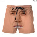 Nicolas Cage Funny Face Graphic Beach Shorts Men Cool 3D Printed Board Shorts Swimsuit Summer Hawaii Swim Trunks Kids Ice Shorts. 
