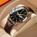 POEDAGAR Men's Business Leisure Quartz Watch Luminous Waterproof Fashion Analog Calendar Wrist Watch.