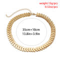 Alien Lacteo Trendy Gold Color Petals Shape Short Neck Chain Necklace Choker for Women Jewelry Collar Clavicle Necklaces Gifts Party.