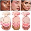 Blush Natural High-gloss Contour Powder 3 In 1 Face Contouring Highlighter Women Face Makeup Palette. 
