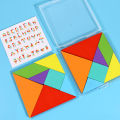 Wooden Tangram Puzzle Colorful Pattern Shape Creating Toy for Smart Intelligent Creative Kids Geometric Puzzle Educational Toy. 