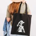 Aesthetic One Piece Japan Anime Luffy Zoro Monkey D Men Women Canvas Shoulder Totes Bag Eco Shopper Handbags Cotton Shopping Bag. 