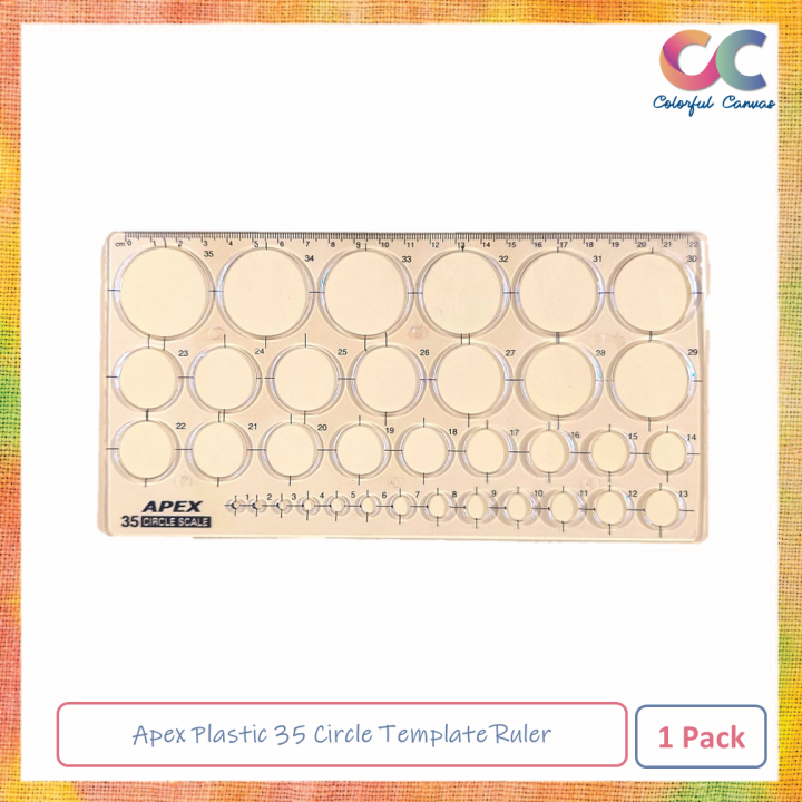 Apex Plastic 35 Circle Template Ruler 1 Pcs