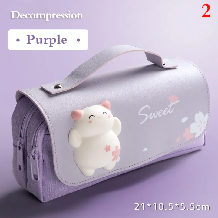 (New)%20cute%20cat%20depreion%20double-layer%20pencil%20bag%20portable%20girl%20kawaii%20tationery%20-%20Image%202