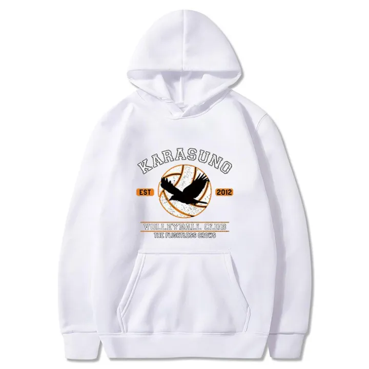 Anime Haikyuu Karasuno Volleyball Club Printed Hoodies Hooded Sweatshirts Pullovers Tops