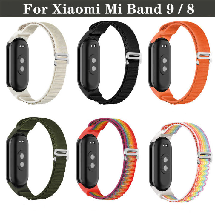 Nylon Loop Strap For Xiaomi Mi Band 9 8 Bracelet Replacement Watchband Correa For Mi Band 9 NFC Smart Wrsitband Belt Accessories