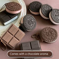 2Pcs Creative Fashion Cookie Chocolate Notebook Portable Notepad Funny Cute School Supply Students Stationery Pocket Notebook.