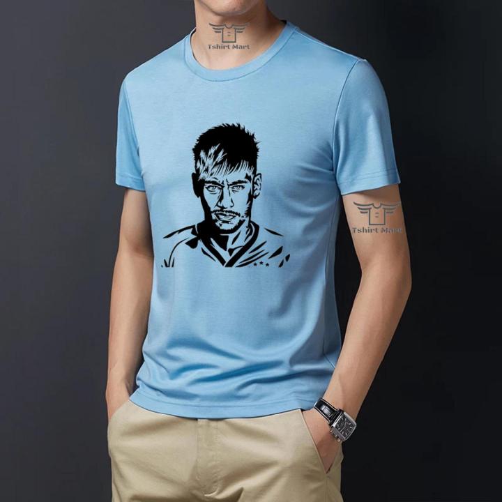 Brazilian Neymar Fan's Round Neck Comfortable Jersey Fabrics Tshirt