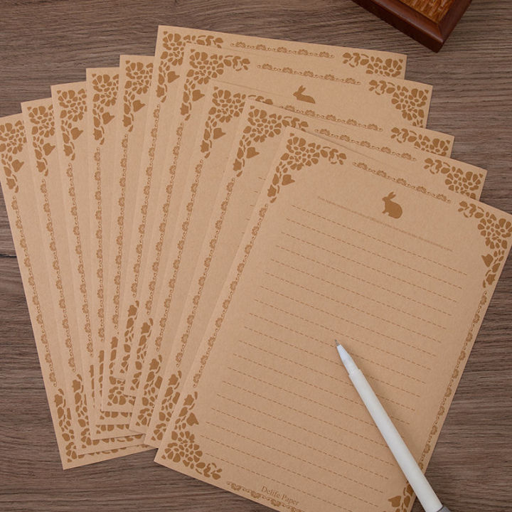 Stationery,%20letterhead,%20kraft%20paper,%20book,%20retro%20flower%20rabbit%20design,%2010%20pieces/set,%20writing%20paper%20set,%20office%20school%20supplies,%20stationery%20-%20Image%205